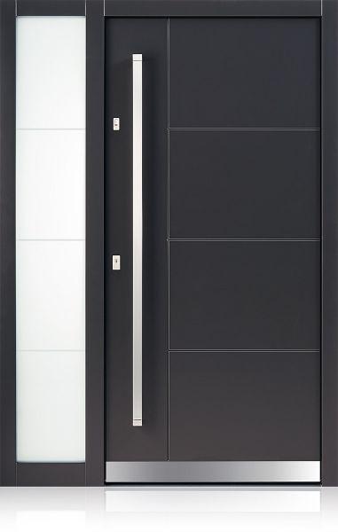 Haustür DS713 mit Fingerscan im Türblatt Edelstahl