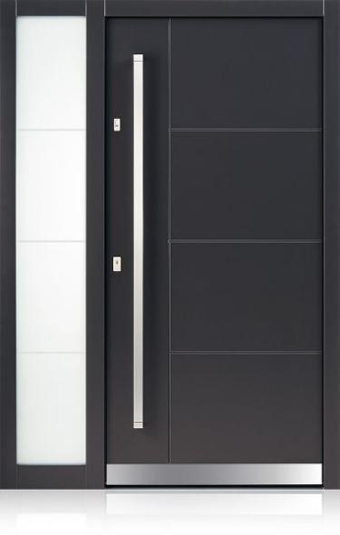 Haustür DS713 mit Fingerscan im Türblatt Edelstahl